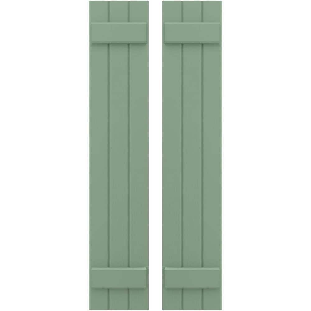 10-1/2-in W x 60-in H Americraft 3 Board Exterior Real Wood Joined Board and Batten Shutters Track Green price history on PriceWatchPro