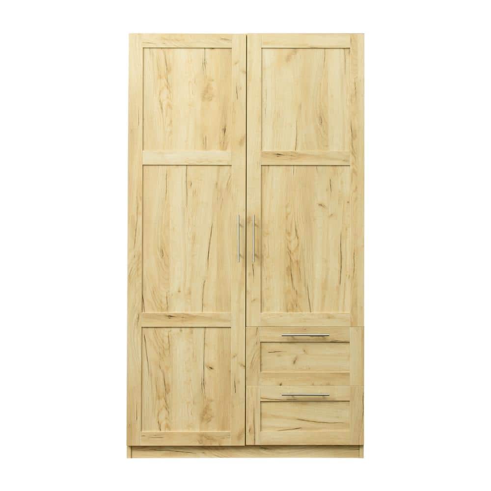 39.37 in. W x 19.49 in. D x 70.87 in. H Oak Brown Kitchen Linen Cabinet wit