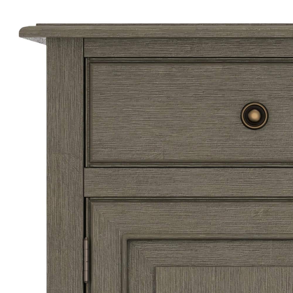 Farmhouse Grey Solid Wood Entryway Storage Cabinet with Adjustable Shelving