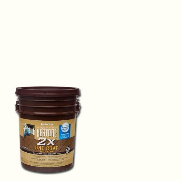 Rust-Oleum Restore 5 gal. 2X White Solid Deck Stain with NeverWet