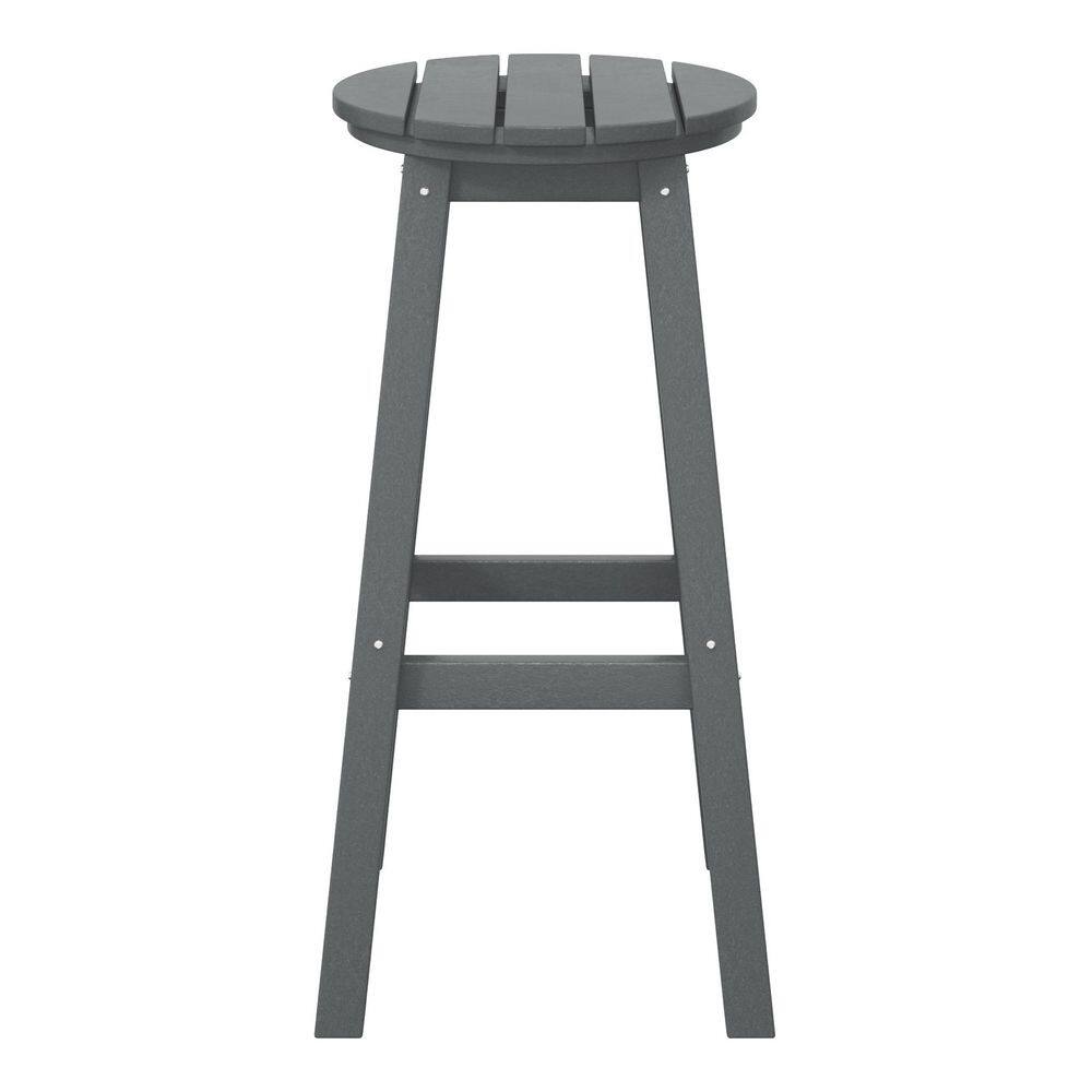 Laguna 29 in. HDPE Plastic All Weather Backless Round Seat Bar Height Outdoor Bar Stool in, Gray price history on PriceWatchPro