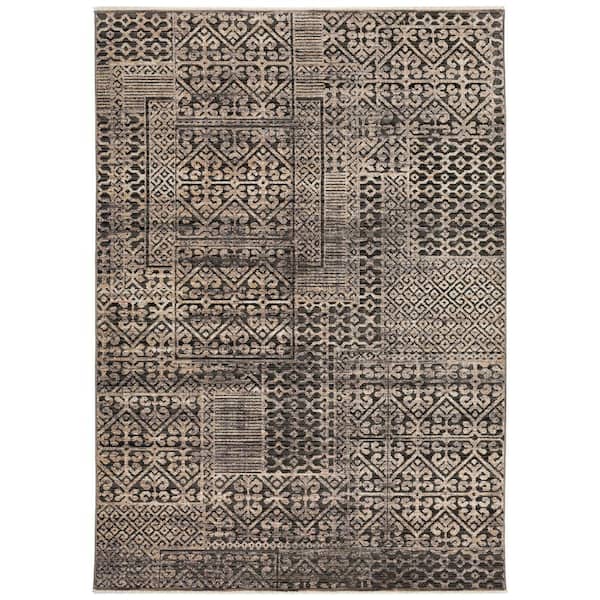 Odessa Geometric Gray 5 ft. x 7 ft. 6 in. Area Rug