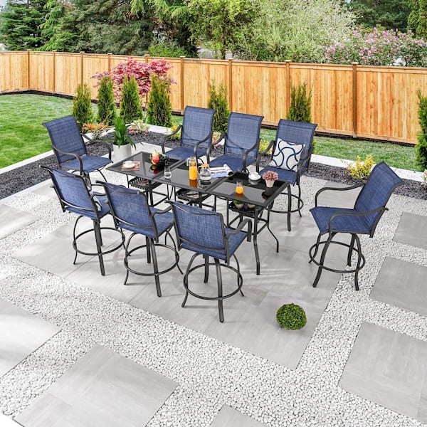 Patio Festival 11-Piece Metal Bar Height Outdoor Dining Set
