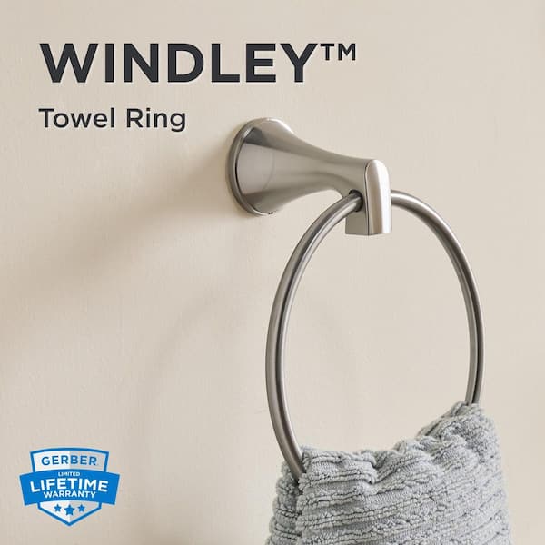 Windley Wall Mounted Towel Ring in Brushed Nickel