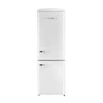 Classic Retro 23.6 in 11.7 cu. ft. Frost Free Retro Bottom Freezer Refrigerator in Marshmallow White, ENERGY STAR