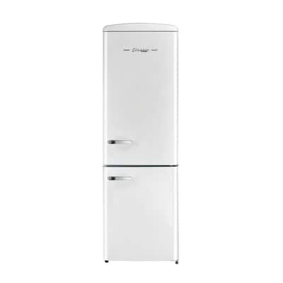 Classic Retro 23.6 in 11.7 cu. ft. Frost Free Retro Bottom Freezer Refrigerator in Marshmallow White, ENERGY STAR