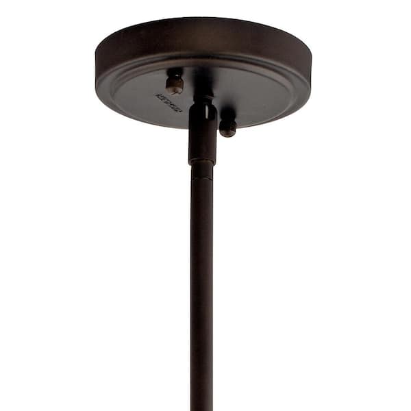 Everly 13.75 in. 1-Light Olde Bronze Transitional Shaded Kitchen Pendant Hanging Light with Clear Glass