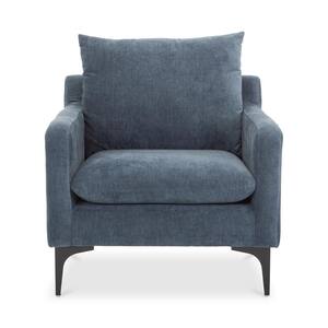 Macron Blue Polyester Armchair with Removable Back Cushion