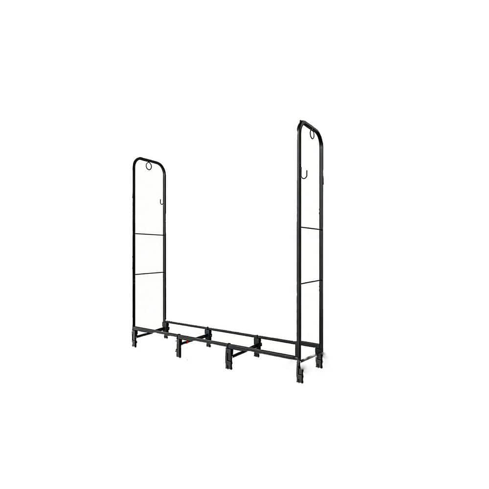 48 in. Heavy Duty Outdoor Firewood Rack With Metal Hooks and