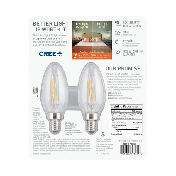 cree 60w led candelabra bulb