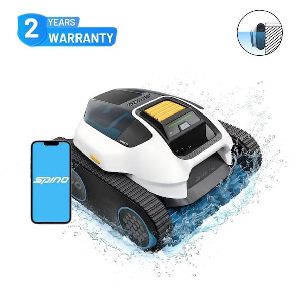 SPINO E1 Robotic Pool Vacuum, 5800 GPH, 110° Walls, Smart Arc, 3.5 H Saltwater & App Control