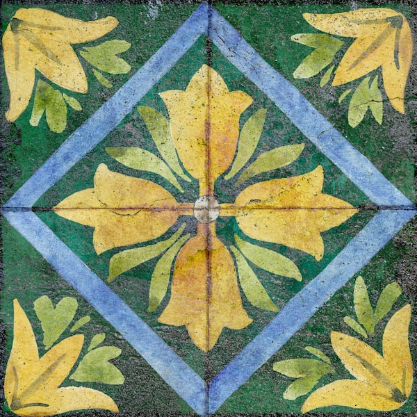 MI ALMA Green, Yellow, and Blue R48 4 in. x 4 in. Vinyl Peel and Stick Tile (24-Tiles, 2.67 sq. ft. / pack)