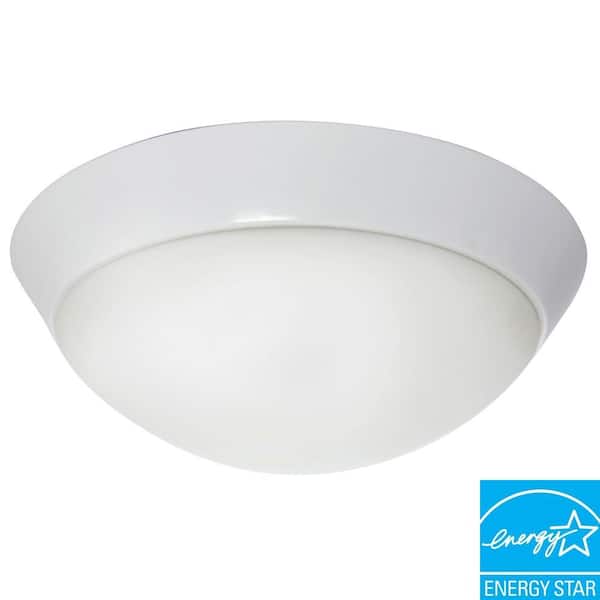 Efficient Lighting Contemporary Flush Mount in Powder Coated White Finish with Bulbs-DISCONTINUED