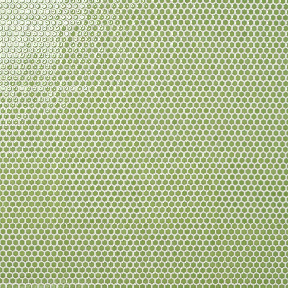 Bliss Edged Hexagon Key Lime 10.03 in. x 11.61 in. Polished Porcelain Floor and Wall Mosaic Tile (0.80 Sq. Ft./Each) price history on PriceWatchPro