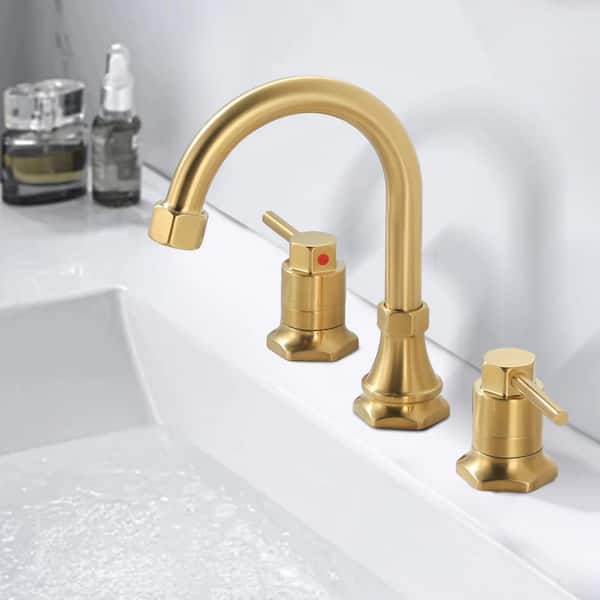 AVITAS 8 in. Widespread 3 Hole Double Handle Bathroom Faucet with