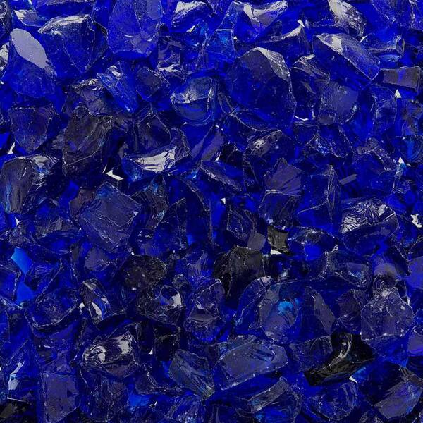 10 Lbs Cobalt Blue Crushed Fire Glass, Fire Pit Glass Rocks Purple