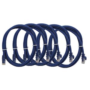 5 ft. Cat 6A UTP Ethernet Patch 24 AWG Cable Blue (5-Pack)