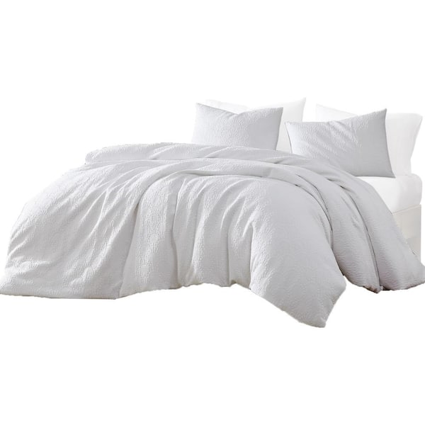 Benjara Ezra 4- Piece White Solid Print Cotton King Comforter Set