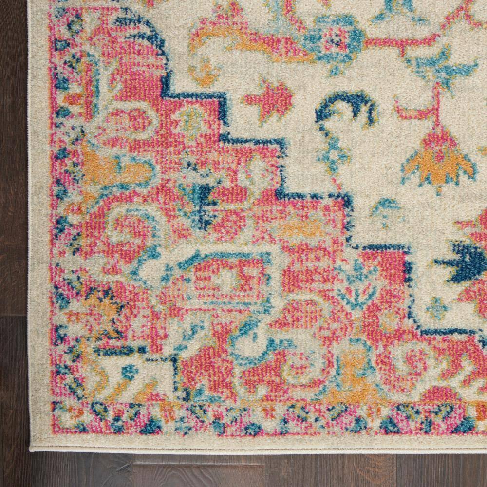 Passion Floral Symphony Blue Rectangular 6'7" x 9'6" Synthetic Rug