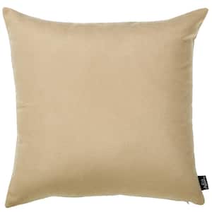 Josephine Beige Solid Color 18 in. x 18 in. Throw Pillow Cover (Set of 2)