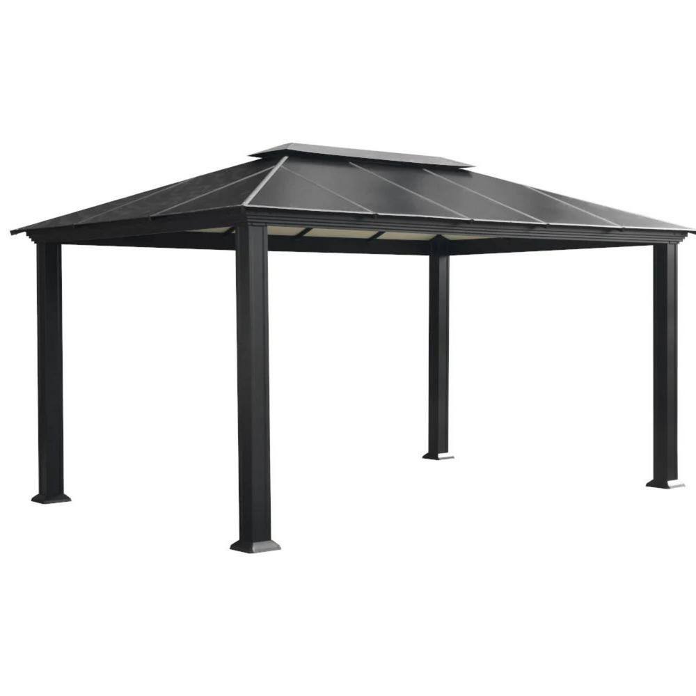 Paragon Outdoor Santa Monica 12 ft. x 16 ft. Black Hard Top Gazebo GZ3 ...