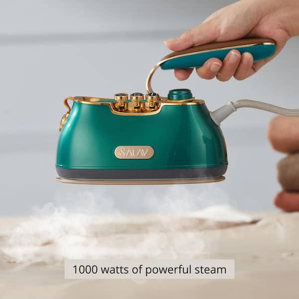 Retro Edition Duopress Steamer and Iron with Ceramic Coated Plate, Emerald