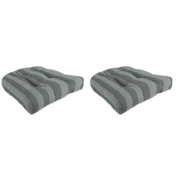 Jordan Manufacturing 19 in. L x 19 in. W x 4 in. T Outdoor Square Wicker Seat Cushion in Conway Smoke (2-Pack)