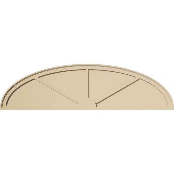 Ekena Millwork 66 in. W x 17-1/2 in. H x 2 in. P Elliptical 3 Spoke Signature Urethane Pediment, Primed Tan