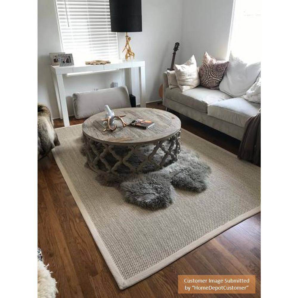 Marble Beige Handwoven Jute and Sisal 8' x 10' Area Rug