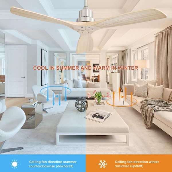 Sofucor 52 in. Indoor/Outdoor 6-Speed Ceiling Fan in Brushed
