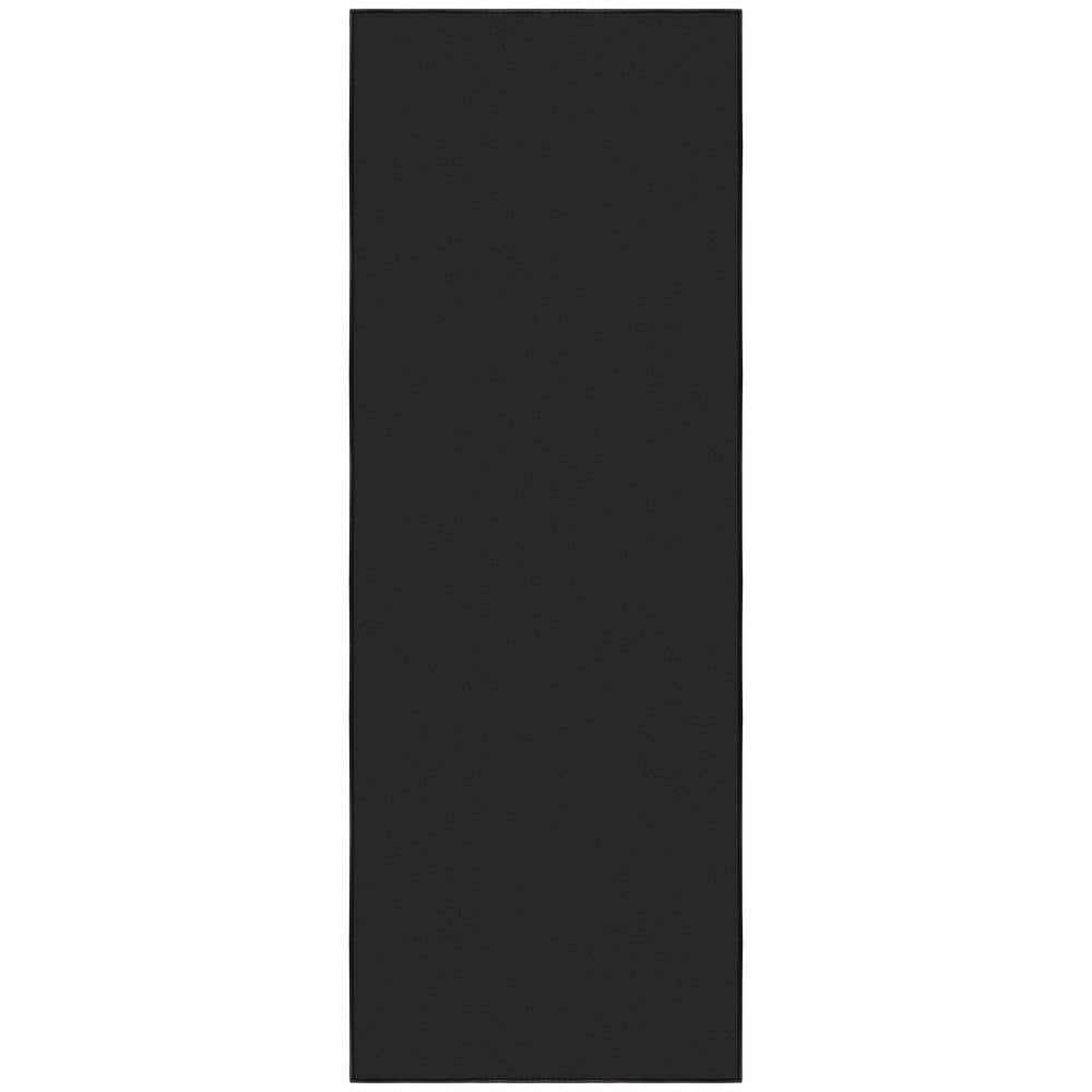 Black Synthetic Non-Slip Rectangle Area Rug