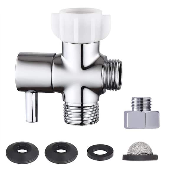 Brass T Adapter Bidet Attachment with Shut Off Valve for Easy Flow Control
