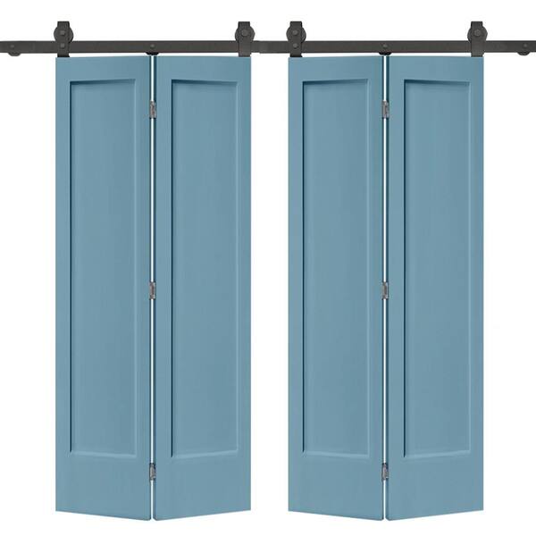 CALHOME 60 In. X 80 In. 1 Panel Shaker Dignity Blue Painted MDF ...