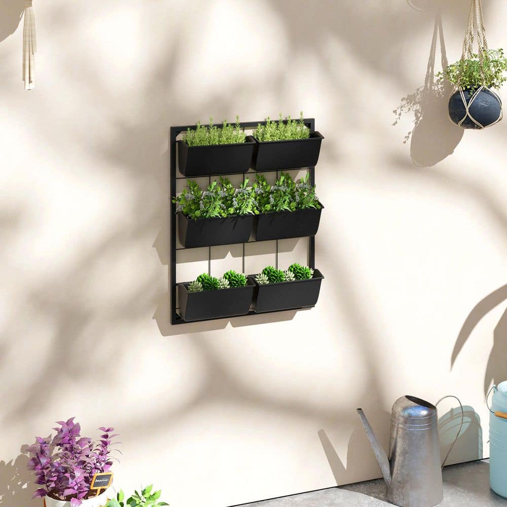 Stackable Plant Box Seafuloy Green 26 in. 3-Tier Plant Stand Grow Container with Boxes for ...