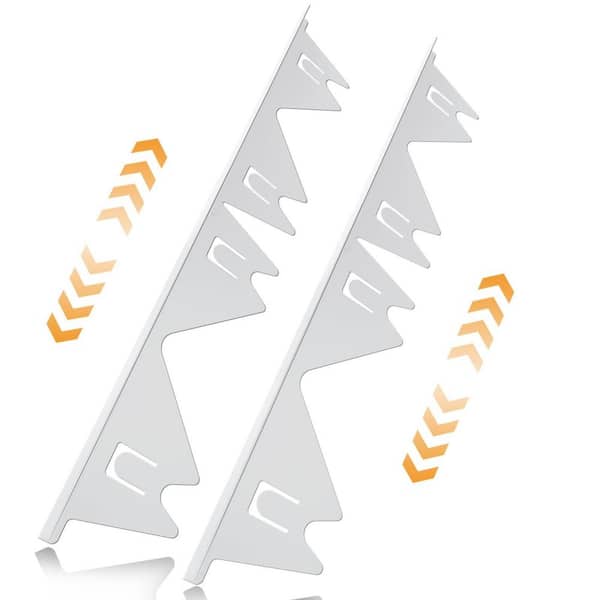 Stainless Steel Retractable Stove Gap Cover for Kitchen Stove Top and Counter Gap Filler in White (2 Pack)