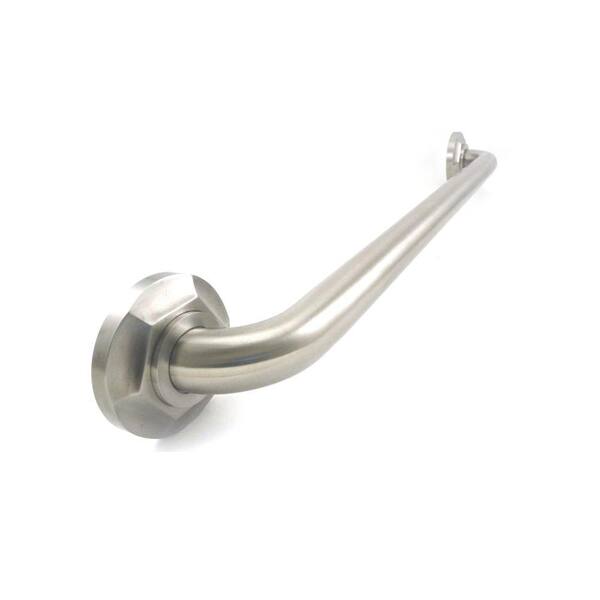 WingIts Platinum Designer Series 30 in. x 1.25 in. Grab Bar Hex in Satin Stainless Steel (33 in. Overall Length)