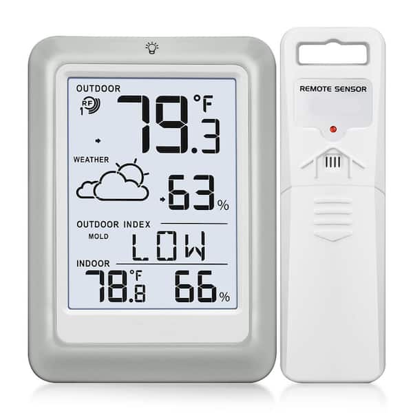 Wireless Weather Station Thermometer Hygrometer Temperature Humidity Monitor w/ Backlight and Remote Sensor 330ft Range