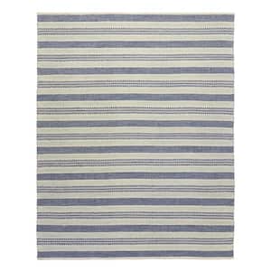 Oakdale Blue/Beige 8 ft. x 10 ft. Wool/Cotton Striped Area Rug