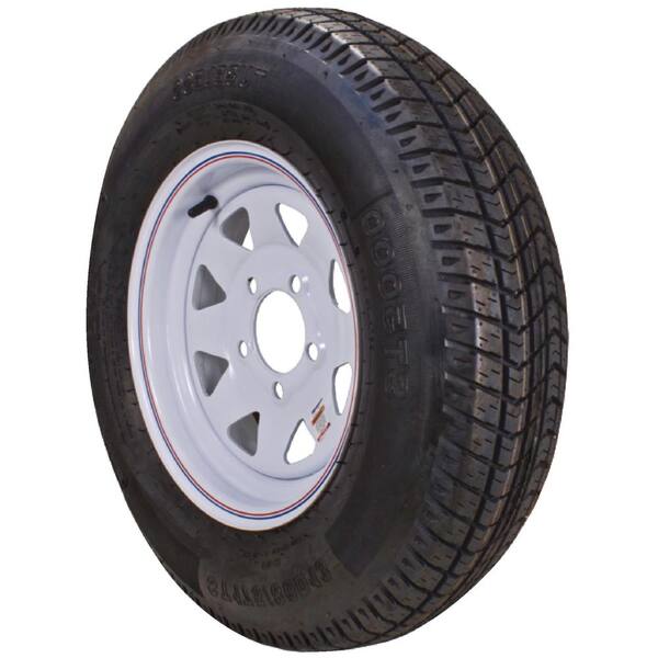 Free Country ST235/80R16 Trailer Tire Assembly – 10-Ply, Black Mod Rim – 8 Lug On 6.5