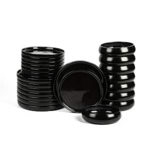 Lagoon 24-Piece Black Stoneware Full Set (Service for 8)