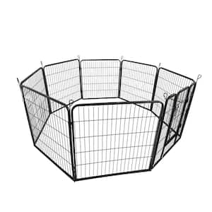 31.49 in. H x 30.31 in. W x 78.74 in. D Foldable Metal Steel 8-Panels Dog Fence Kit Outdoor Exercise Kennel Dog Palypen