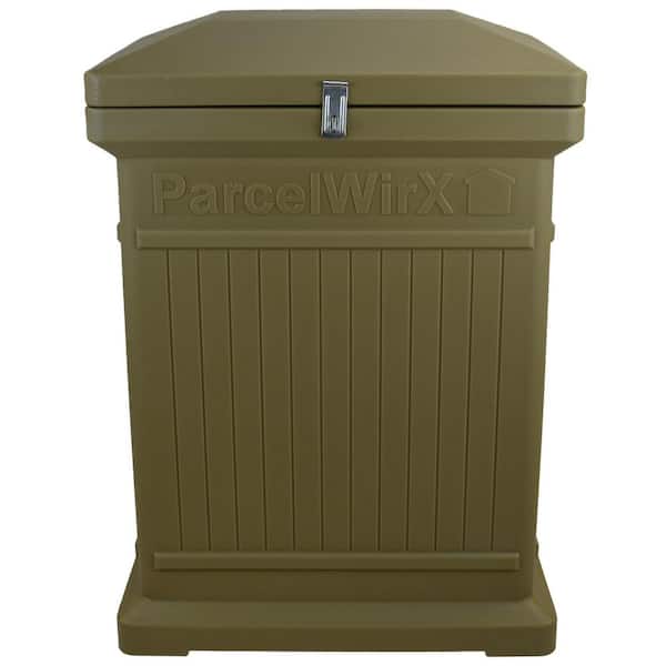 RTS Home Accents ParcelWirx Oak Vertical Lockable Package Delivery Box