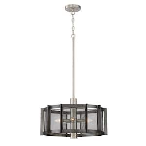 Baxter 5-Light Weathered Iron Chandelier with Steel Mesh Shade