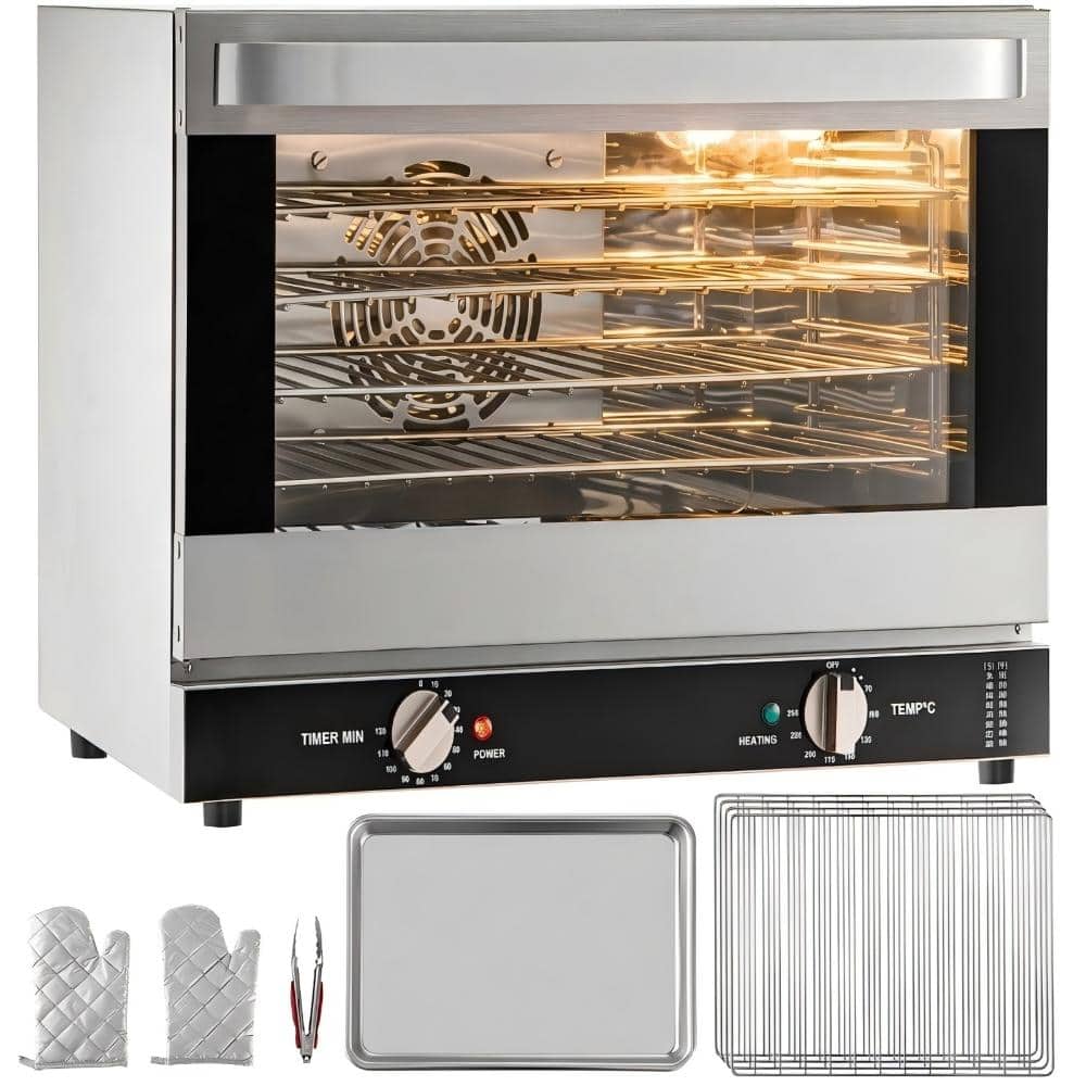 66L Commercial Countertop Convection Oven, 1800W Half-Size, 4-Rack, Glass Door, Includes Trays Racks Clip Gloves price history on PriceWatchPro