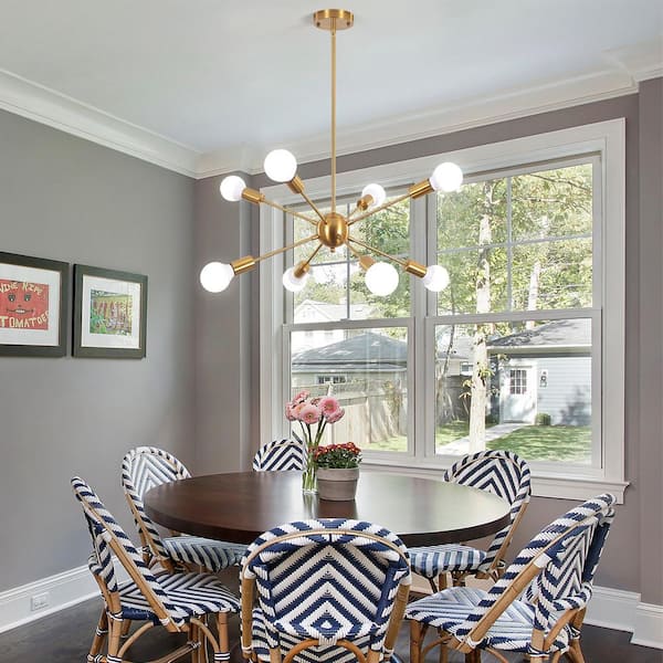 LWYTJO Jamee 8-Light Gold Dimmable Sputnik Sphere Chandelier