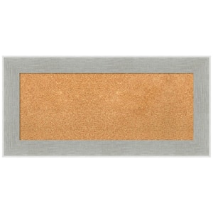Glam Linen Grey 35.12 in. x 17.12 in. Framed Corkboard Memo Board