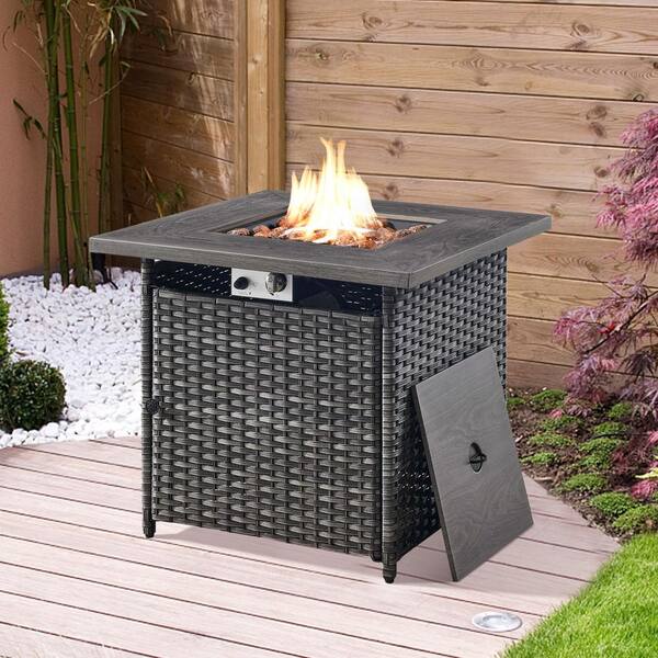 Opohoro Crescent 3-Piece Gray Wicker Swivel Outdoor Rocking