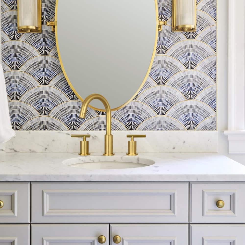 Brass Gold Two-Handle Widespread Bathroom Faucet