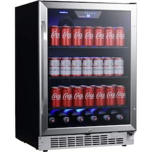 24 in. 142 (12 oz.) Can Built-in Beverage Cooler with Tinted Door and LED Lighting