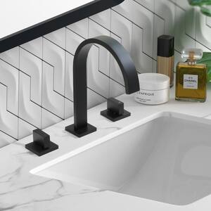 Modern 8 in. Widespread 2-Handle High-Arc Bathroom Faucet in Black